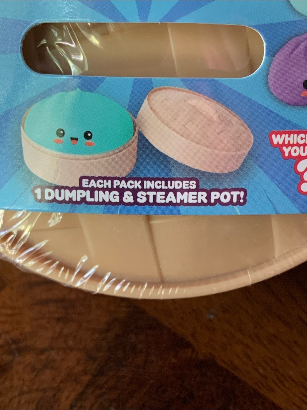Mystery Squashy Dumplings Kids Toy - Tan Steamer Pot with Blue Packaging - Picture 2 of 4
